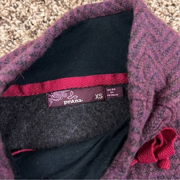 PrAna Mattea Asymmetric Herringbone Wool Blend Sweater - Picture 3 of 8